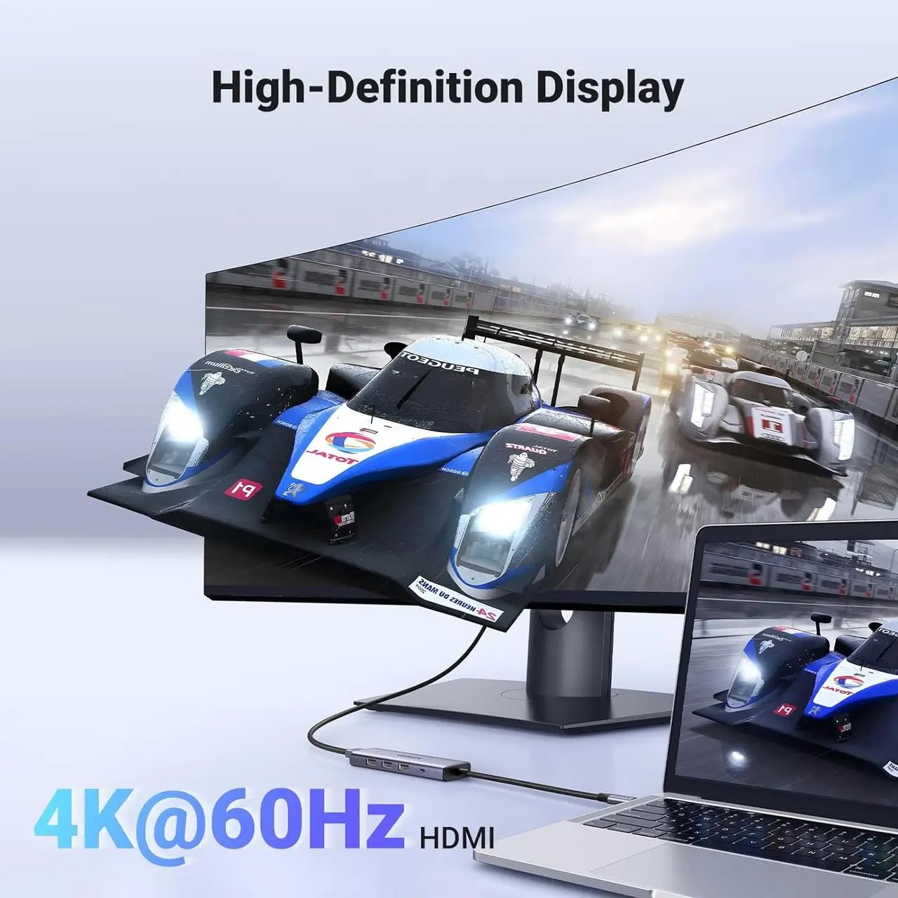 USB-хаб UGREEN CM511: Hdmi+3*USB 3.0 A+PD Power Converter — фото 4