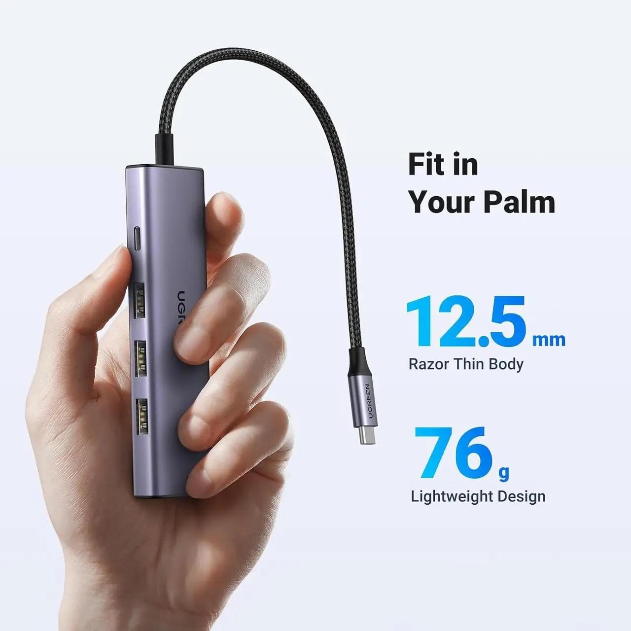 USB-хаб UGREEN CM511: Hdmi+3*USB 3.0 A+PD Power Converter — фото 9