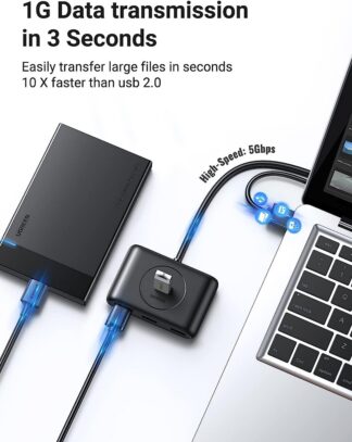 USB-хаб UGREEN CR113 з 4 портами USB 3.0 та кабелем довжиною 1 м — фото 3