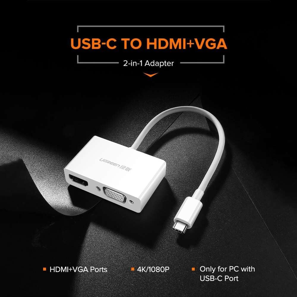 USB-хаб UGREEN Type C до Hdmi+VGA — фото 6