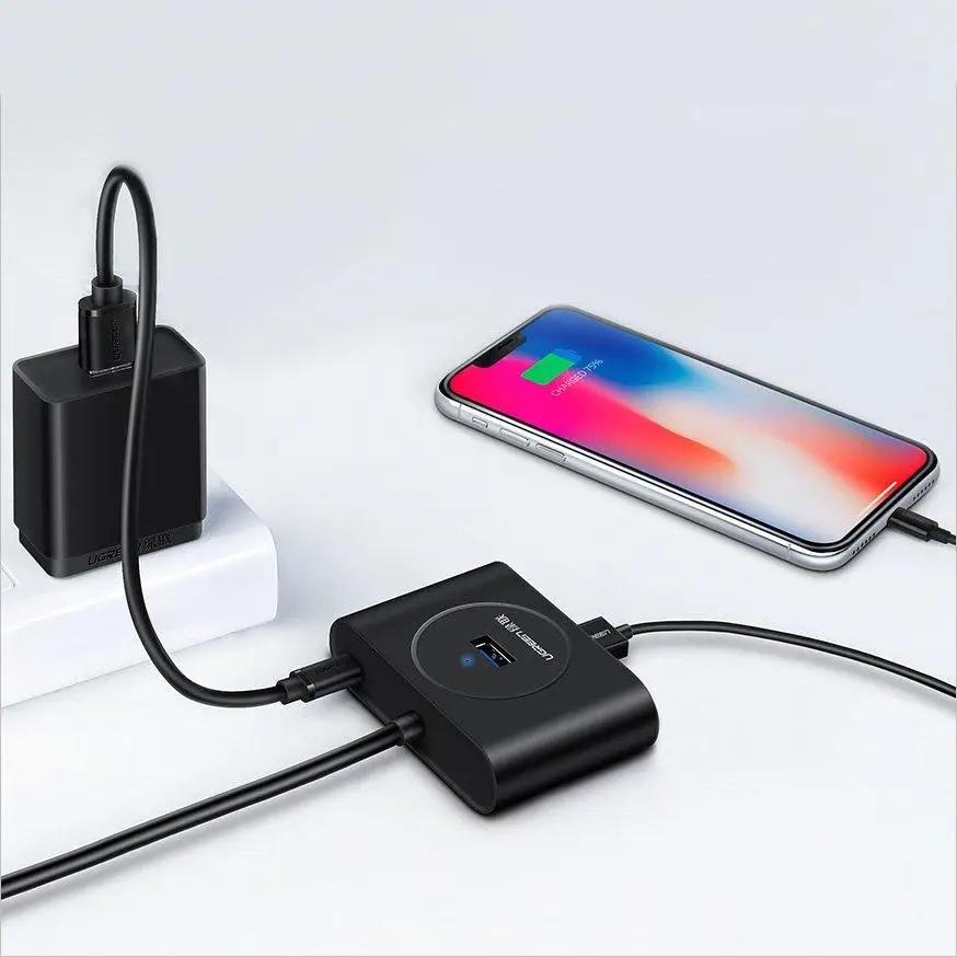 USB-хаб UGREEN USB 3.0 CR113, чорний — фото 5