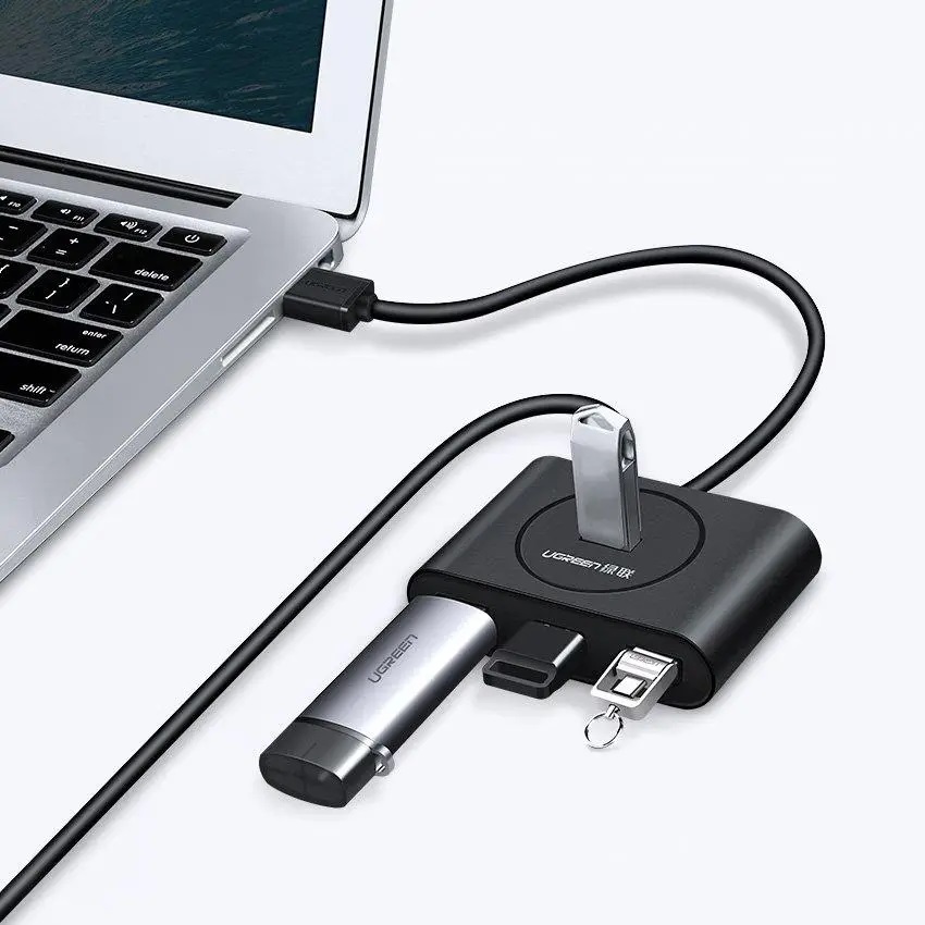 USB-хаб UGREEN USB 3.0 CR113, чорний — фото 6