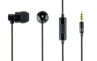 Вакуумні навушники з мікрофоном, металевий корпус, чорний gmb audio
