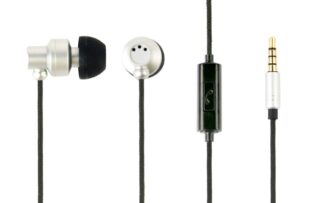 Вакуумні навушники з мікрофоном, металевий корпус, сірий gmb audio