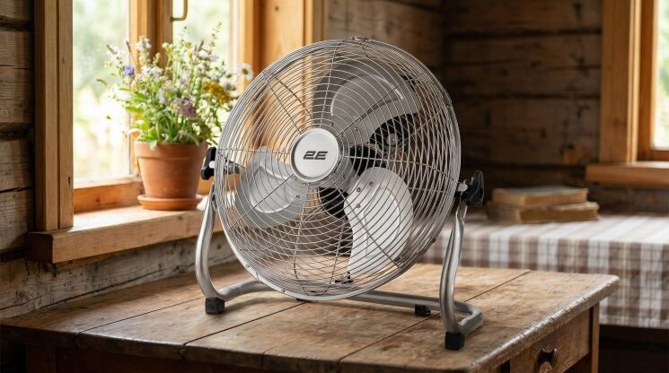 Вентилятор підлоговий 2E PowerWind 30C професійний, 30см, 60Вт, кнопки, двигун мідь 100%, срібний — фото 3