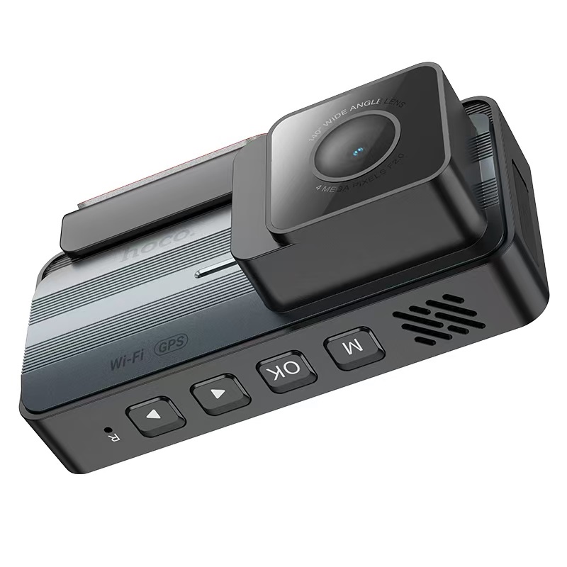 Відеореєстратор HOCO DV12 driving recorder 2K display GPS(with rear camera) Silvery Gray — фото 4