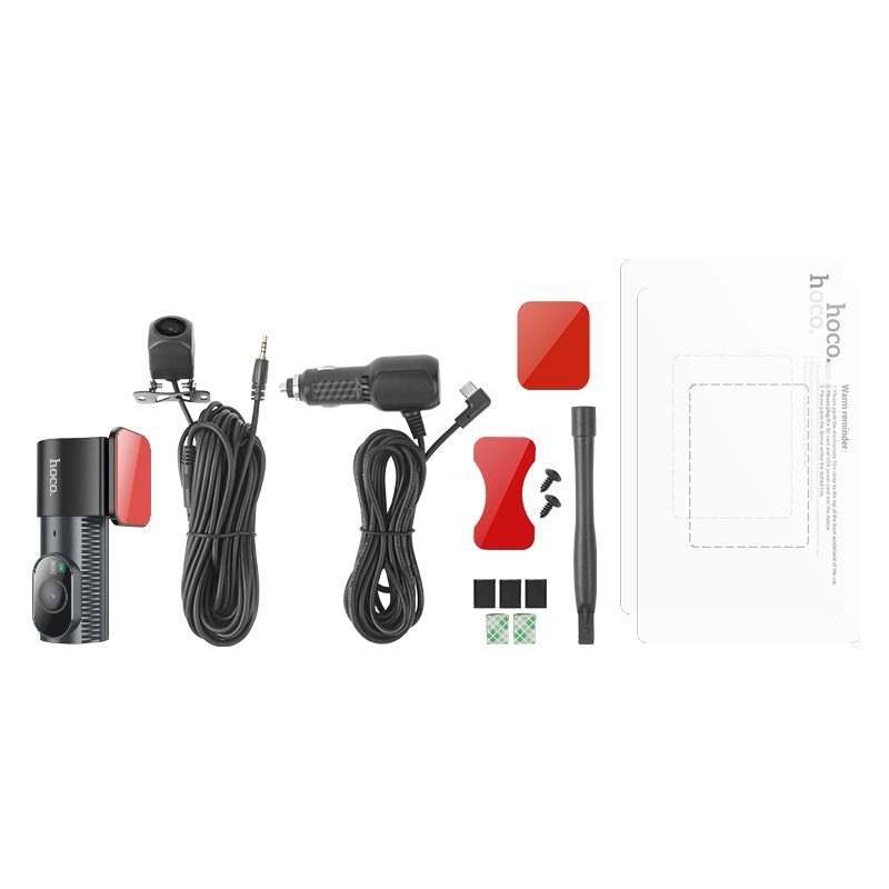 Відеореєстратор HOCO DV8 2K display hidden driving recorder(with rear camera) Black — фото 8