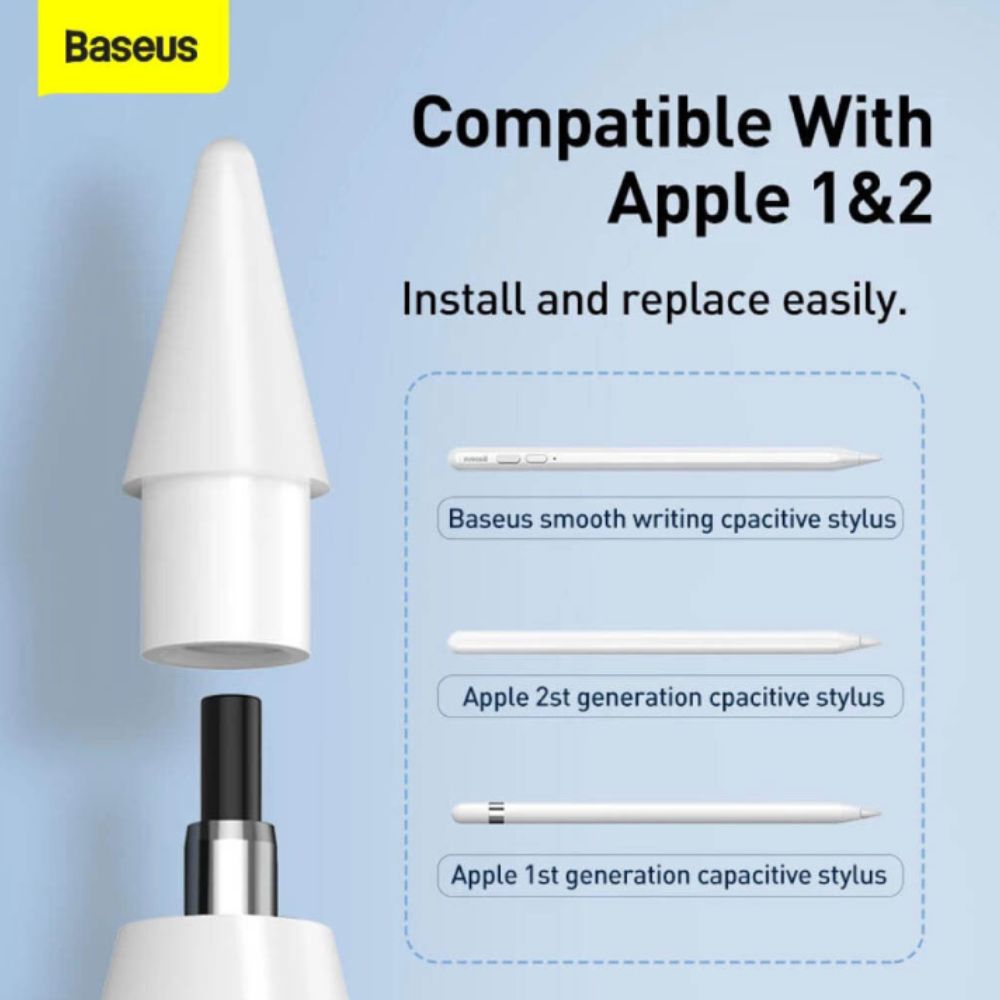 Змінні наконечники для стилуса Baseus Smooth Writing Capacitive Stylus Tips Moon White(2pcs) — фото 4