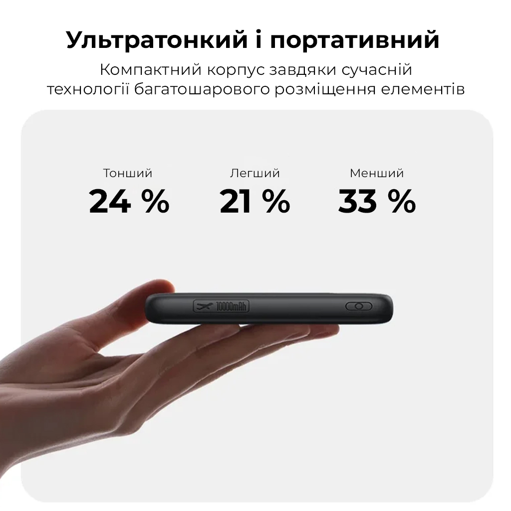 Зовнішній акумулятор Baseus EnerFill FC11 Digital Display Power Bank with Dual Built-in Cables 10000mAh 22.5W Cosmic Black — фото 15