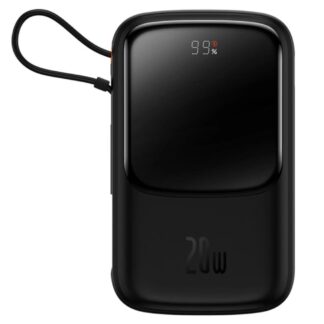 Зовнішній акумулятор Baseus Qpow Pro Digital Display Fast Charge 10000mAh 20W (Type-C cable) Black