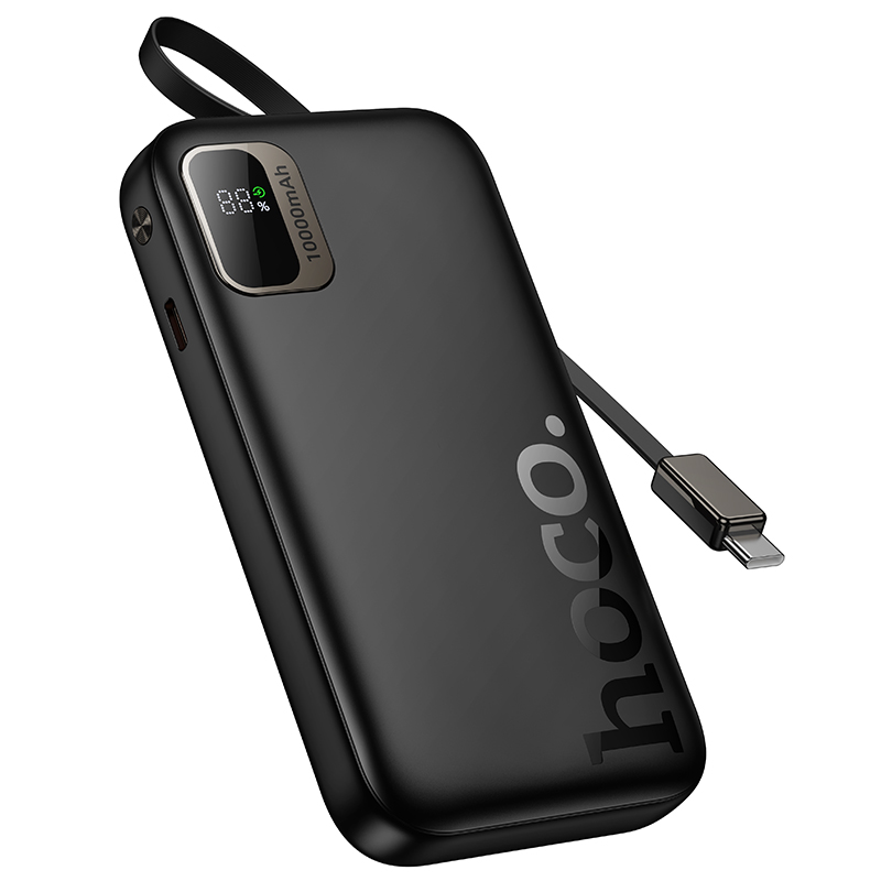 Зовнішній акумулятор HOCO Q51 Key PD20W power bank with telescopic cable(10000mAh) Black — фото 4
