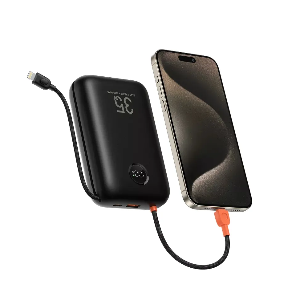 Зовнішній акумулятор VEGER Built-In 2 cables Ultra Mini 30000mAh — фото 5