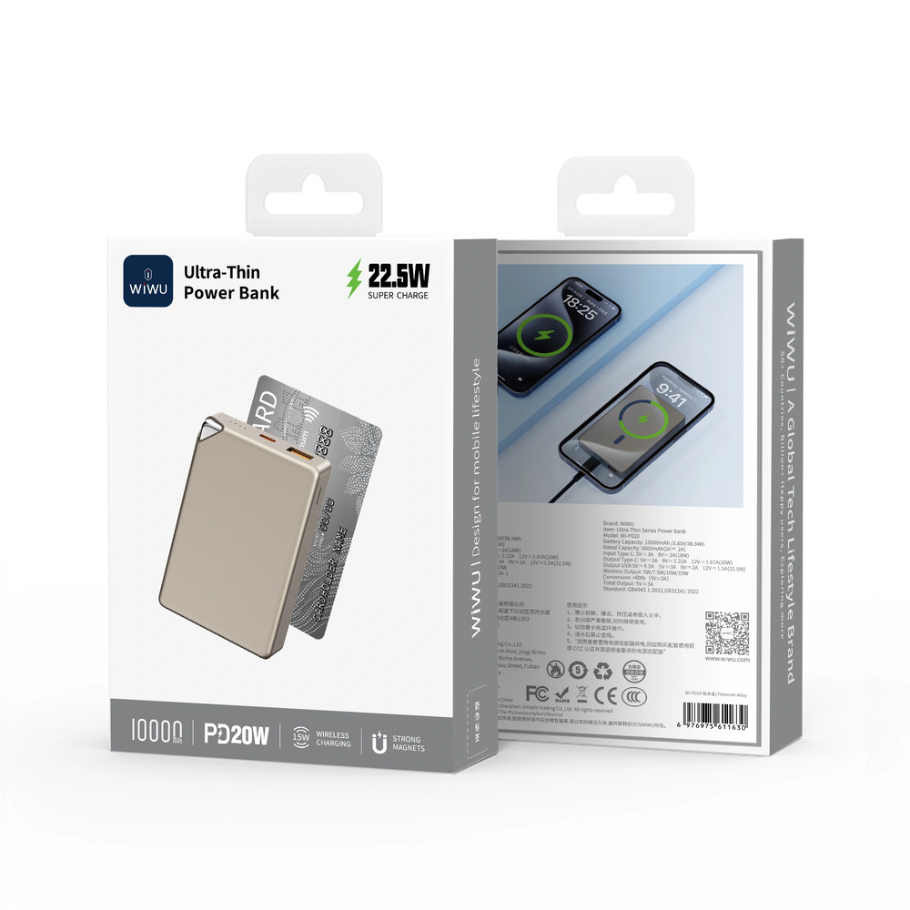 Зовнішній акумулятор WIWU Ultra-Thin Series 10000 mAh Wi-P020 — фото 3