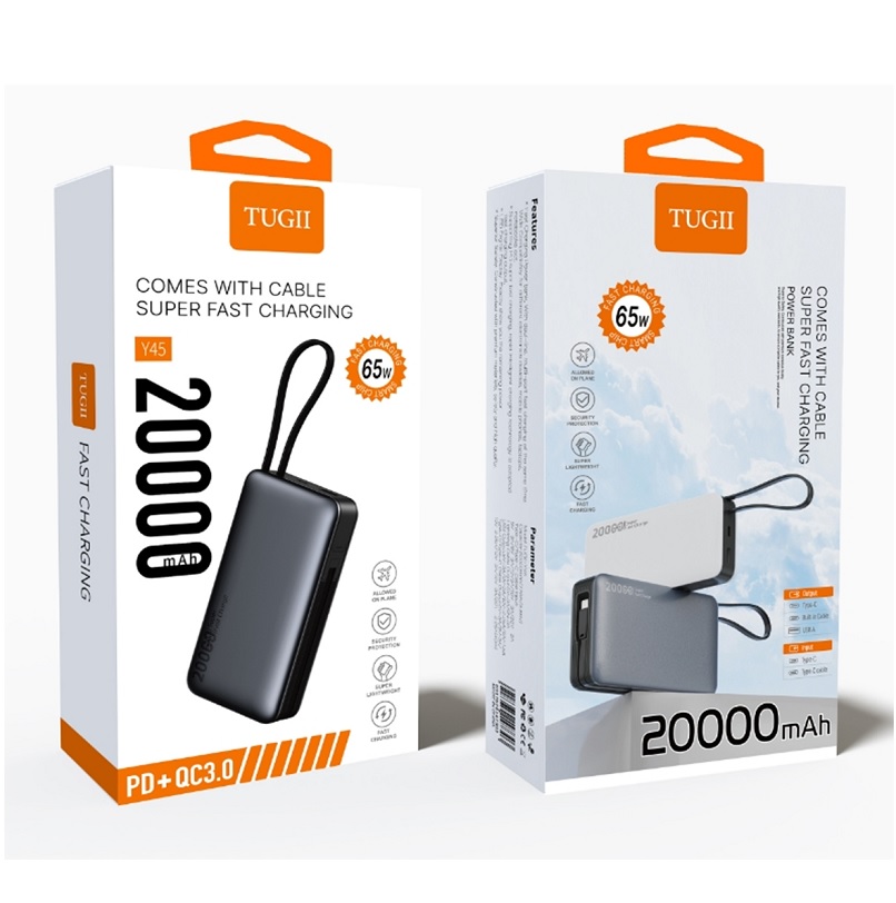 Зовнішній акумулятор WUW Tugii-Y65 20000 mAh з підтримкою PD 65W — фото 3