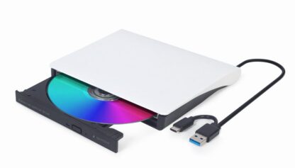 Зовнішній DVD-привід, USB 3.0 (+ Type-C), б i лий Gembird DVD-USB-03-BW