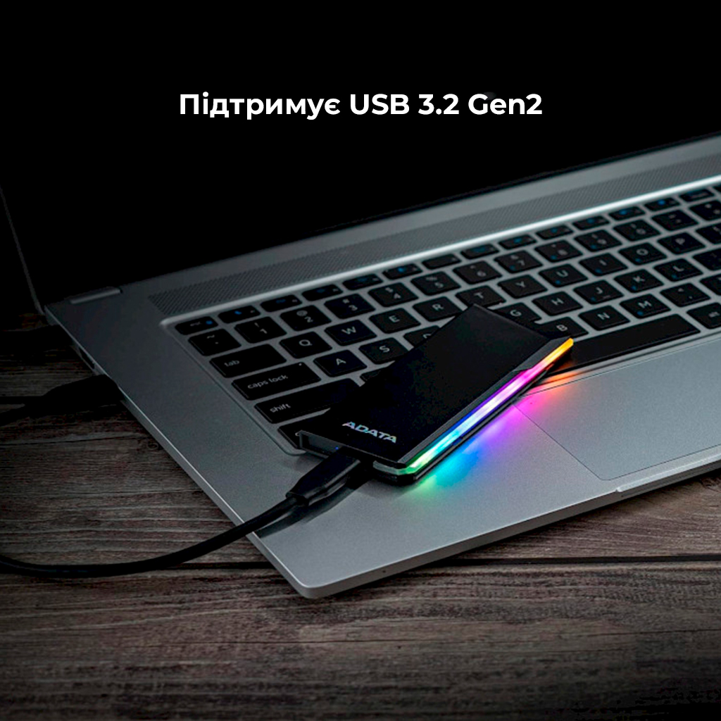 Зовнішній SSD корпус A-DATA EC700G для M.2 PCIe/Sata з RGB підсвіткою — фото 11