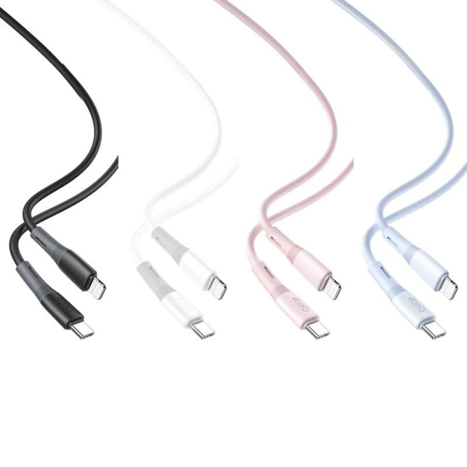 Кабель USB XO NB-Q226A 27W Silicone two-color Type-C to Lightning