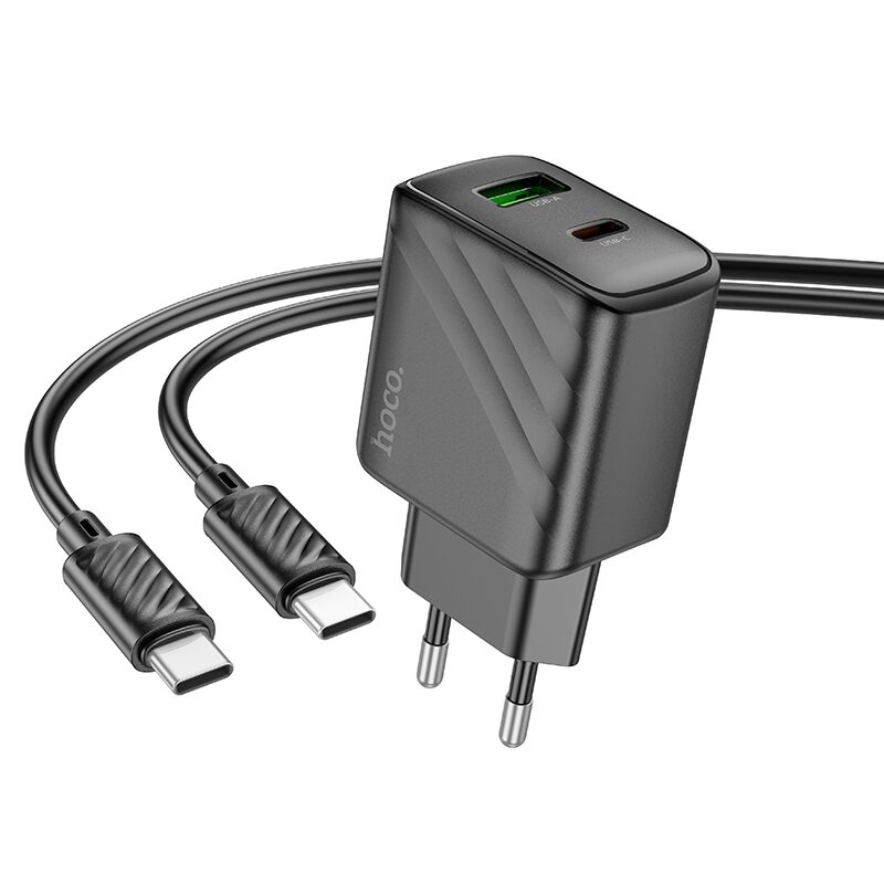 Мережевий Зарядний Пристрій Hoco CS23A 1USB/1USB-C PD/QC 30W+Type-C to Type-C — фото 4
