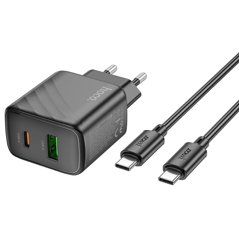Мережевий Зарядний Пристрій Hoco CS23A 1USB/1USB-C PD/QC 30W+Type-C to Type-C — фото 5
