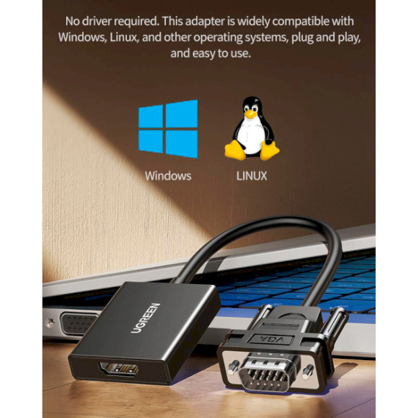 Адаптер VGA to Hdmi Ugreen CM513 Black - Зображення 13