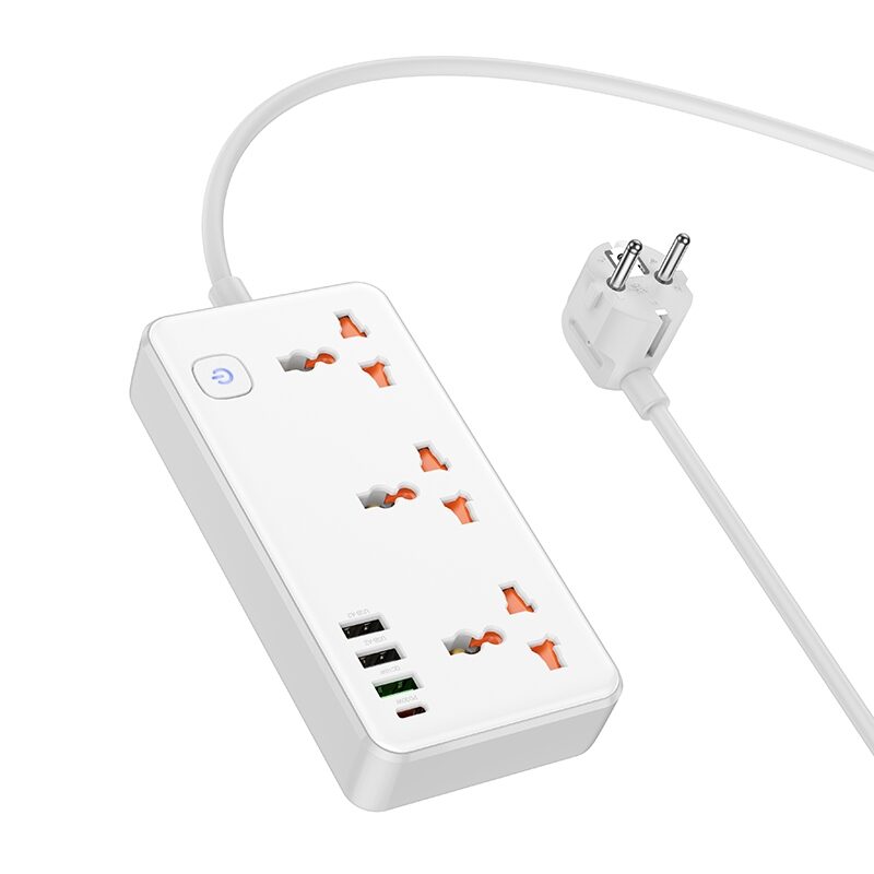 Мережевий Подовжувач Hoco AC8A 1USB-C / 3USB-A QC/PPS/PD30W — фото 6
