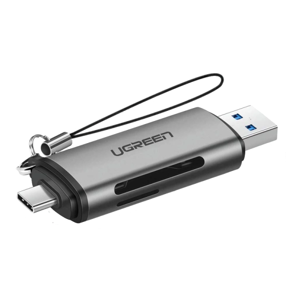 Кардрідер Ugreen CM185 USB-C + USB to TF/SD 3.0 Card Reader Gray - Зображення 12