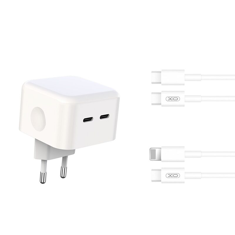 Мережевий Зарядний Пристрій XO L102 EU Dual type-C port 35W Type-C to — фото 3