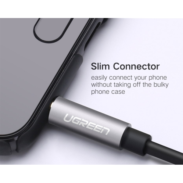 Кабель Ugreen AV123 3.5mm Stereo Audio Splitter Black 20cm — изображение 3