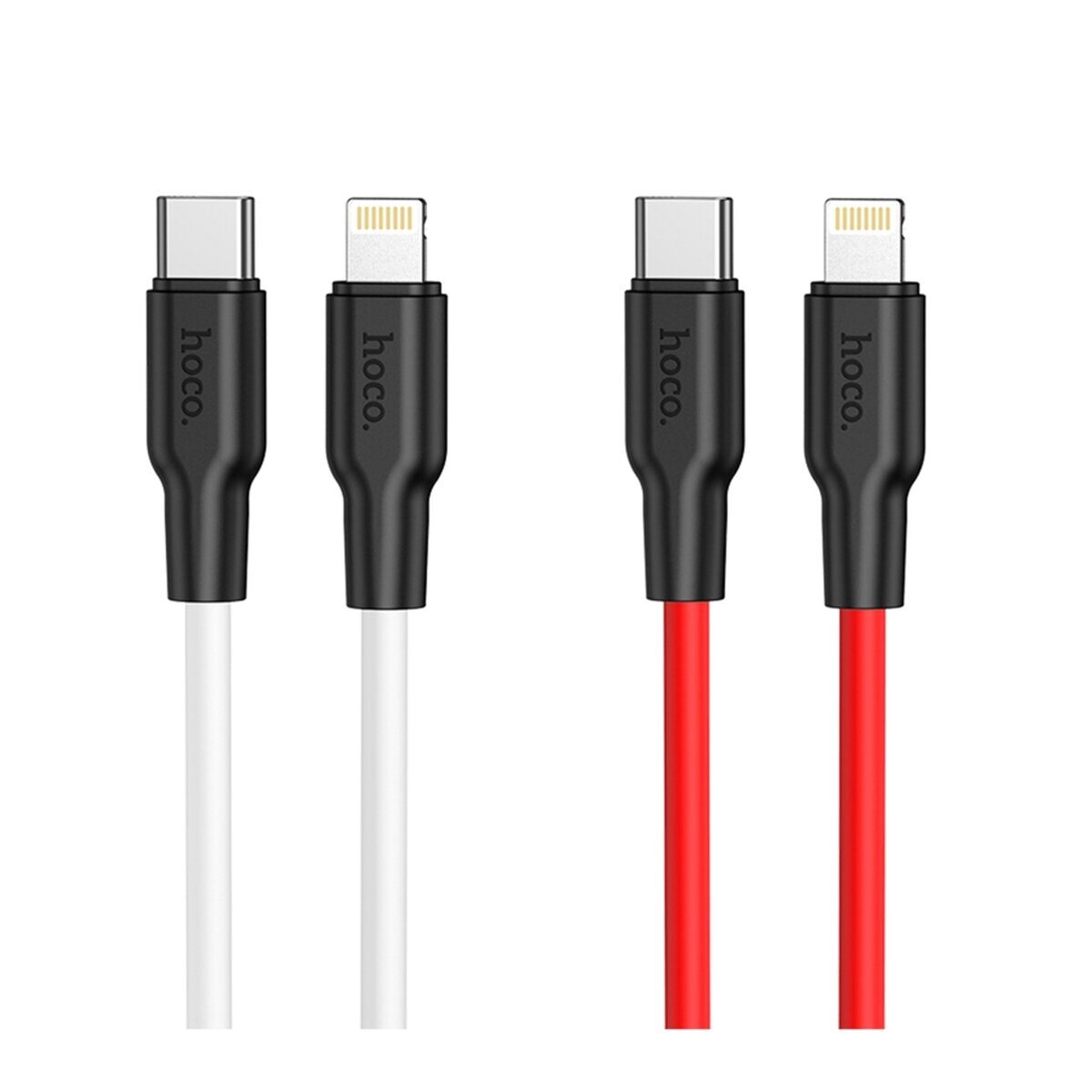 Кабель USB Hoco X21 Plus Silicone PD 20W Type-C to Lightning
