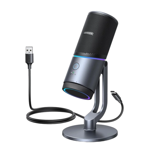 Мікрофон настільний Ugreen CM769 RGB 24bit/96kHz USB-A Dark Gray
