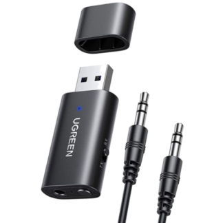 Bluetooth-адаптер Ugreen CM523 USB 2.0 to 3.5mm Bluetooth Transmitter/Receiver Adapter with Audio Cable Black