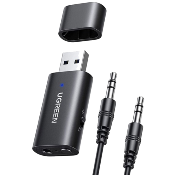 Bluetooth-адаптер Ugreen CM523 USB 2.0 to 3.5mm Bluetooth Transmitter/Receiver Adapter with Audio Cable Black
