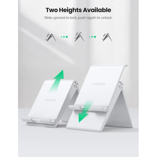 Підставка для телефона Ugreen LP247 Adjustable Portable Stand White - Зображення 2