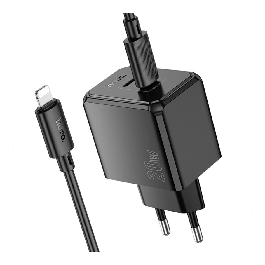 Мережевий Зарядний Пристрій Hoco CS16A 1USB-C/1IP PD/QC 20W+Type-C to Lightning — фото 4