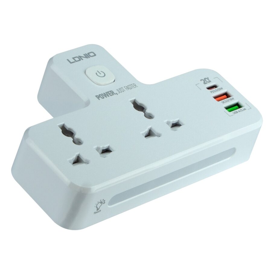 Мережевий Перехідник із Нічником Ldnio SC2311 1USB-C / 2USB-A QC/PD20W