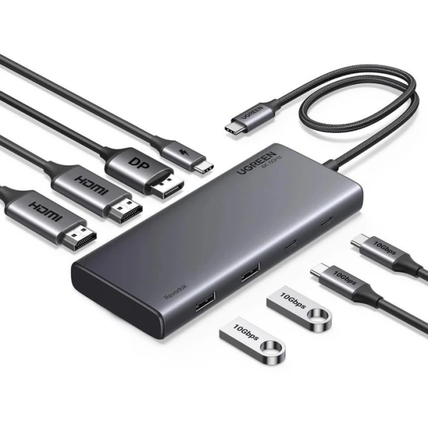 USB-хаб Ugreen CM639 2xUSB 3.2 + 2xUSB-C 3.2 + Hdmi + DP + PD — изображение 21