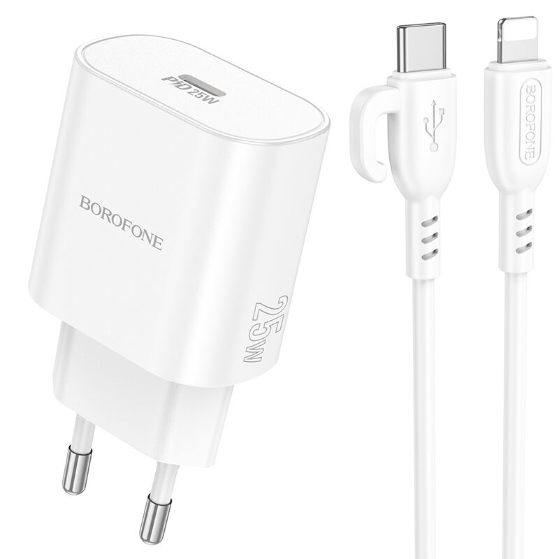 Мережевий Зарядний Пристрій Borofone BA82A 1USB-C PD/QC 25W+Type-C to