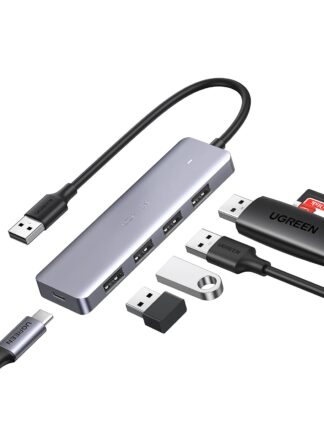 USB-хаб Ugreen CM219 4-Port USB3.0 Hub with USB-C Power Supply