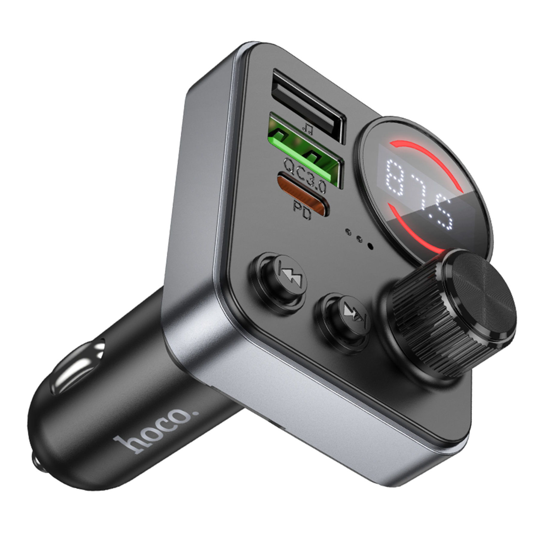 FM-трансмиттер Hoco E86 PD30W + QC3.0 18W Bluetooth автомобильный — изображение 4