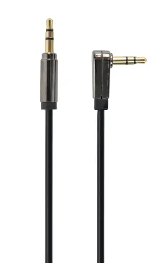 Аудио кабель AUX 3.5 мм Jack-Jack Cablexpert Ccapb-444L-1M, угловой разъем, 1 м, черный