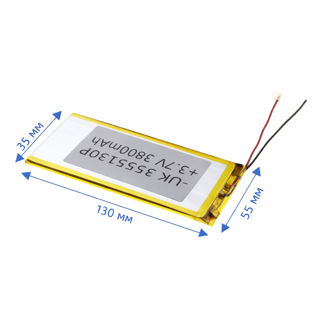 Акумулятор Li-Pol 3500mAh 3.7V 3555130P 35x55x130 мм з платою захисту