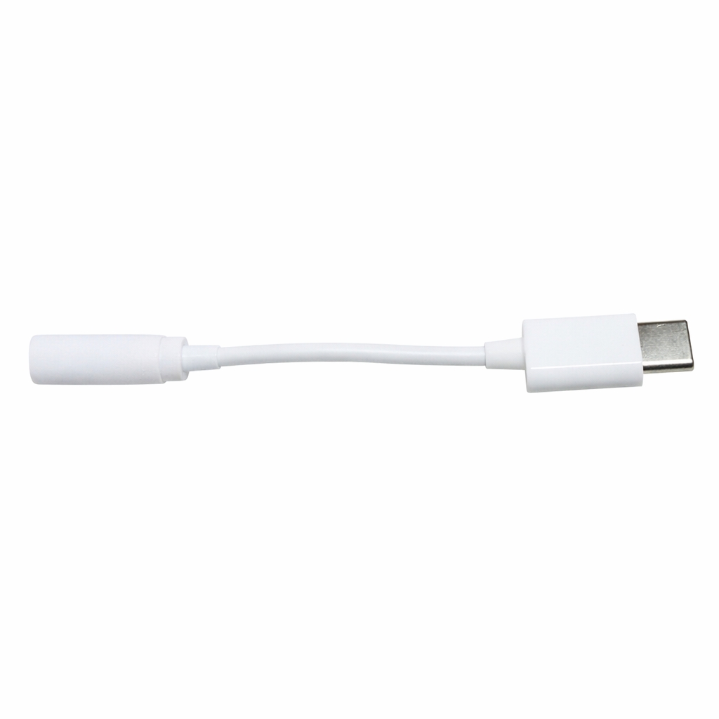 Переходник USB Type-C – Jack 3.5 мм для наушников, аудиоадаптер, белый