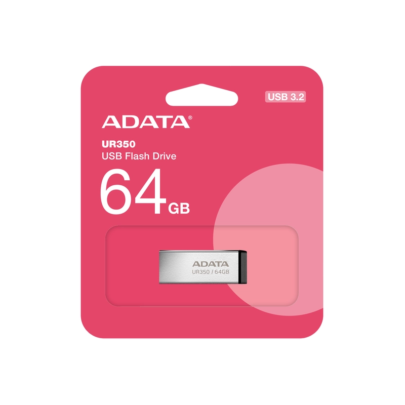 Флеш-накопичувач USB 3.2 Adata UR350 64GB сріблясто-чорний