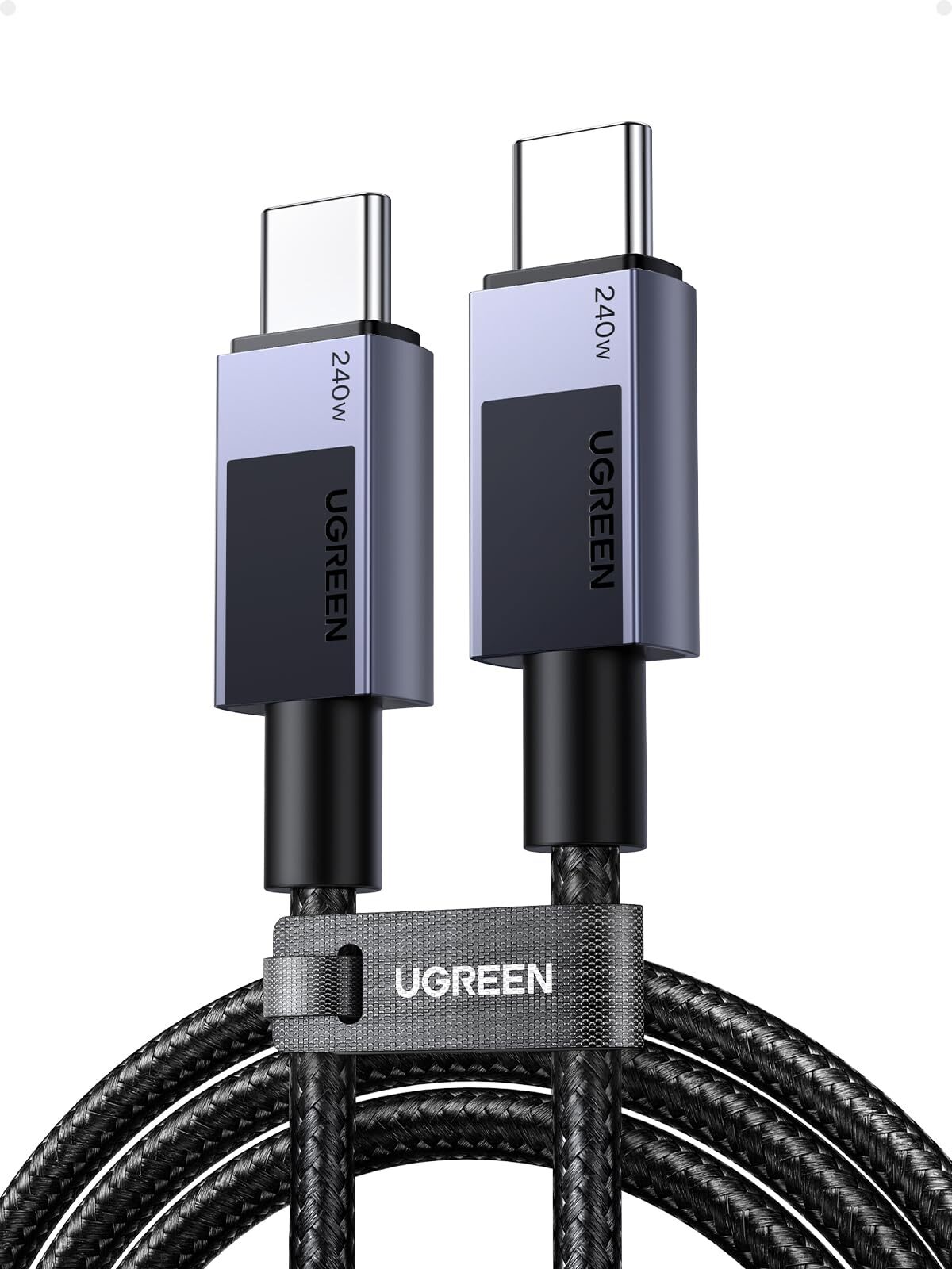 Кабель Ugreen L513 USB-C to USB-C PD 3.1 240W Fast Charging Cable 2m Space Gray