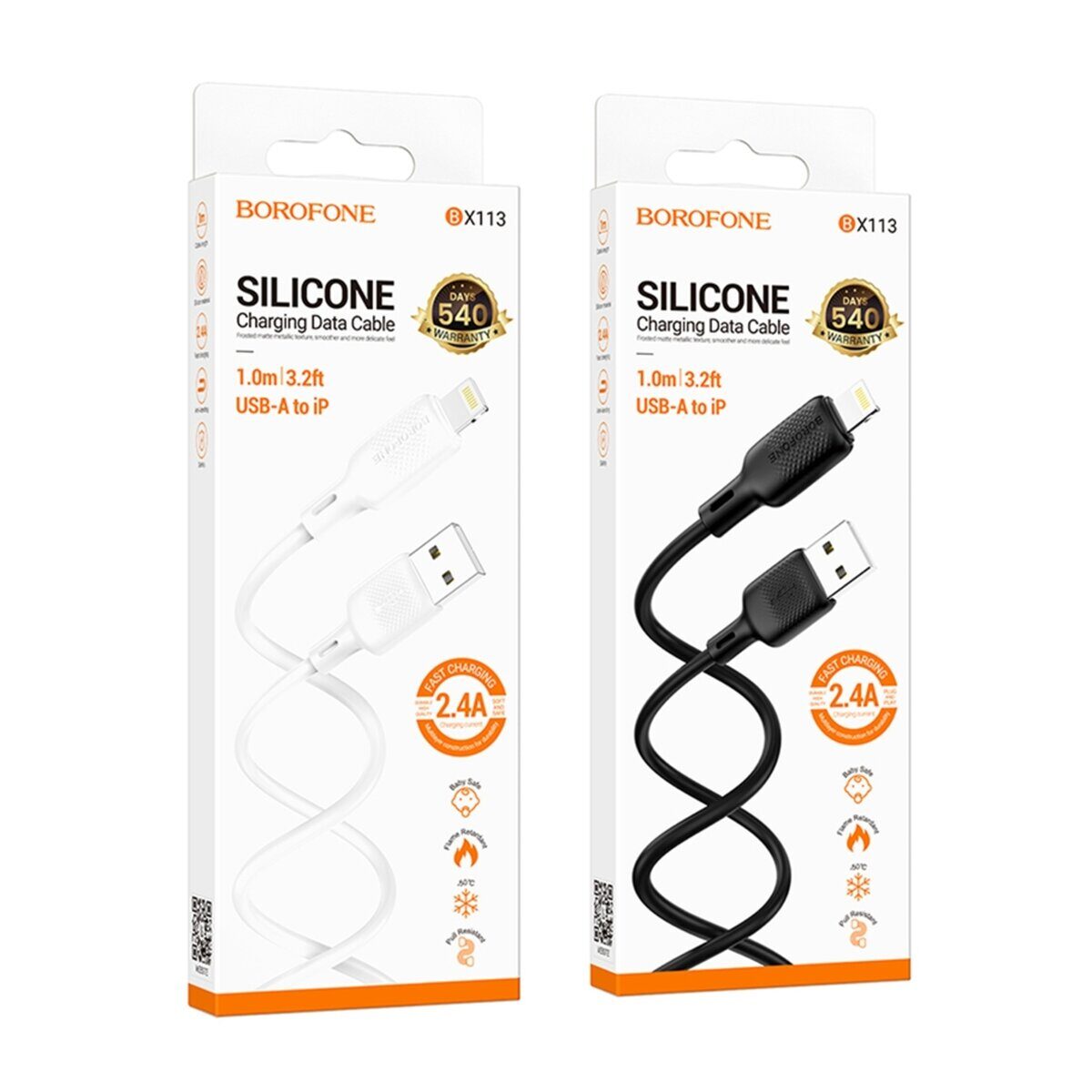 Кабель USB Borofone BX113 Silicone Lightning 2.4A — фото 2