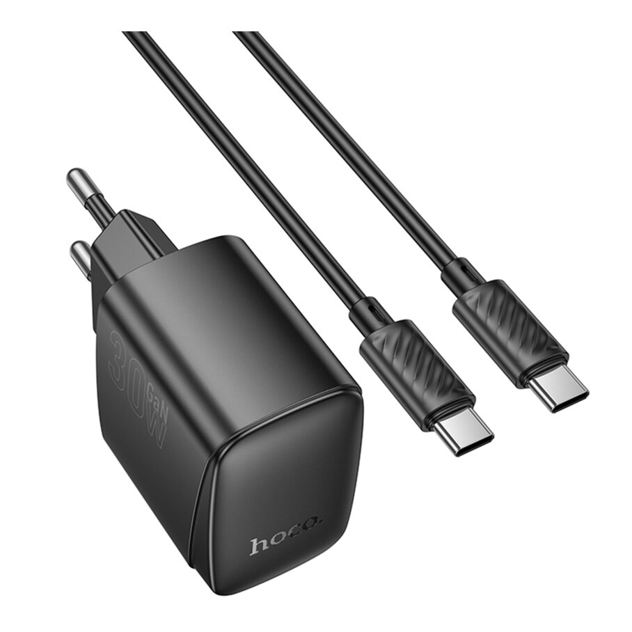 Мережевий Зарядний Пристрій Hoco CS61A 1USB/1USB-C PD/QC 30W GAN+Type-C to Type-C — фото 3