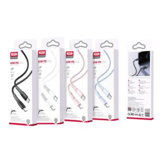 Кабель USB XO NB-Q226B 60W Silicone two-color Type-C to Type-C — фото 2