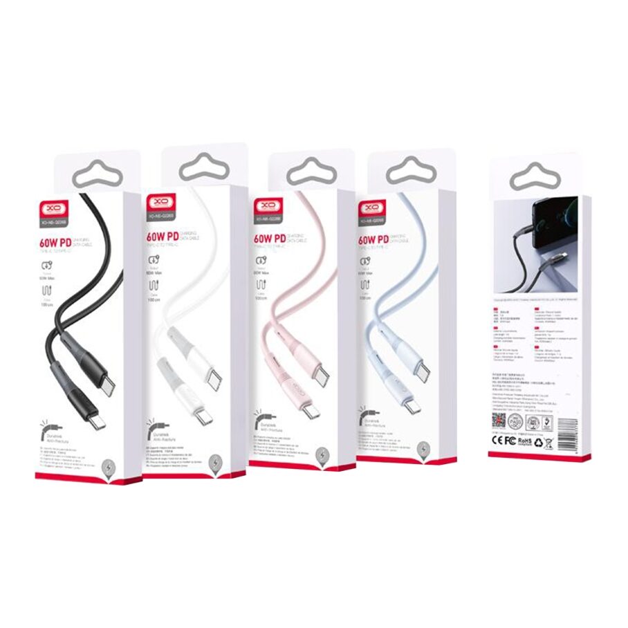 Кабель USB XO NB-Q226B 60W Silicone two-color Type-C to Type-C