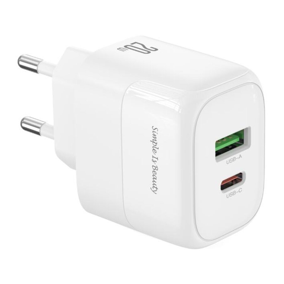 Мережевий Зарядний Пристрій XO L137 1USB-C/1USB PD/QC 20W+Type-C to — фото 2