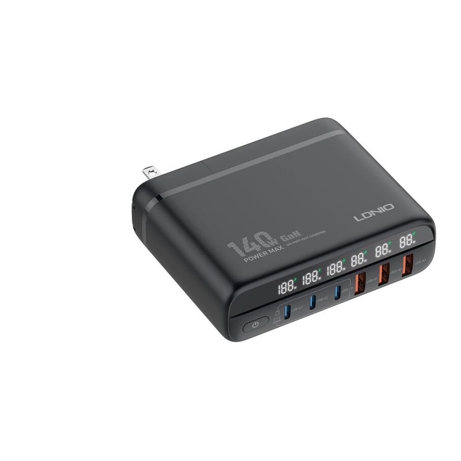Мережевий Зарядний Пристрій Ldnio A6140C 3USB-A/3USB-C GAN — фото 4